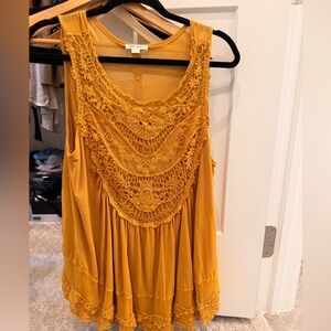 Ultra Pink Mustard Lace Blouse